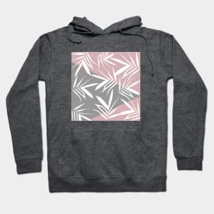 Leaves decoration. Triangles. pink-grey. Hoodie